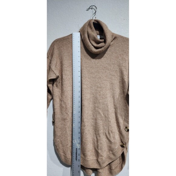 Madewell Women's Crestland Side-Button Tan Turtleneck Tunic Sweater size Small - Picture 7 of 11